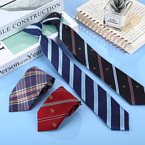 Meanplan 4 Pcs Boy's Clip On Tie Striped Neck Tie For Youth Kids Toddler Tie Infant Necktie For Wedding Graduation (Classic Style) #TOP6
