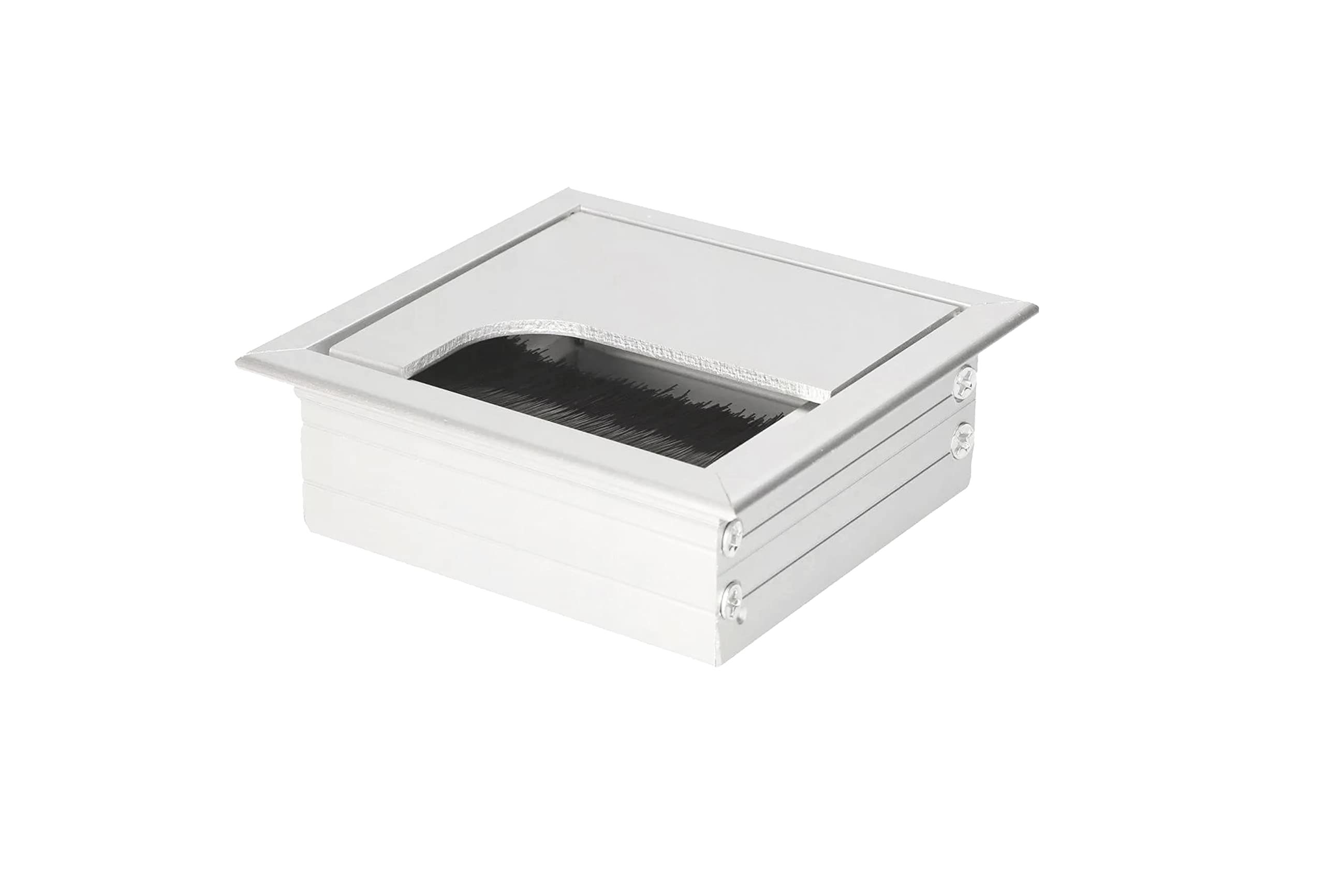 Desk Cable Grommet - Square/Rectangular - White, Black, Aluminium - 80x160/80x80 (White, 80x80mm)