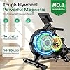Magnetic Rowing Machines for Home Use, EvoSpark Rowing Machine with 16 Levels of Resistance, APP Supported, Upgraded Double Slide Rails Ultra-Quiet Rowing Machine, LCD Data Display