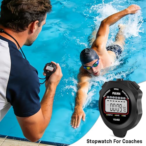 image for PULIVIA Sports Stopwatch Timer, Single Lap Split Digital Stop Watch fo