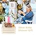 Okydoky Wooden Baby Shower Crate Closet, Baby Gift Basket with Handle, Kids Clothes Hanger and Garland, Baby Storage Basket, Personalized Baby Basket for Pregnant New Parents NO.LPL，Wood1