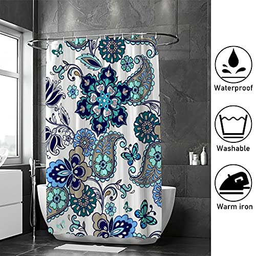 Rideau de douche floral CHEHONG en polyester haute densité lavable en machine - 5