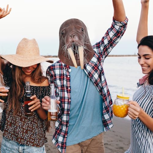 Walrus Mask Latex Full Head Sea Animal Mask Adult Halloween Cosplay Costume - image 6