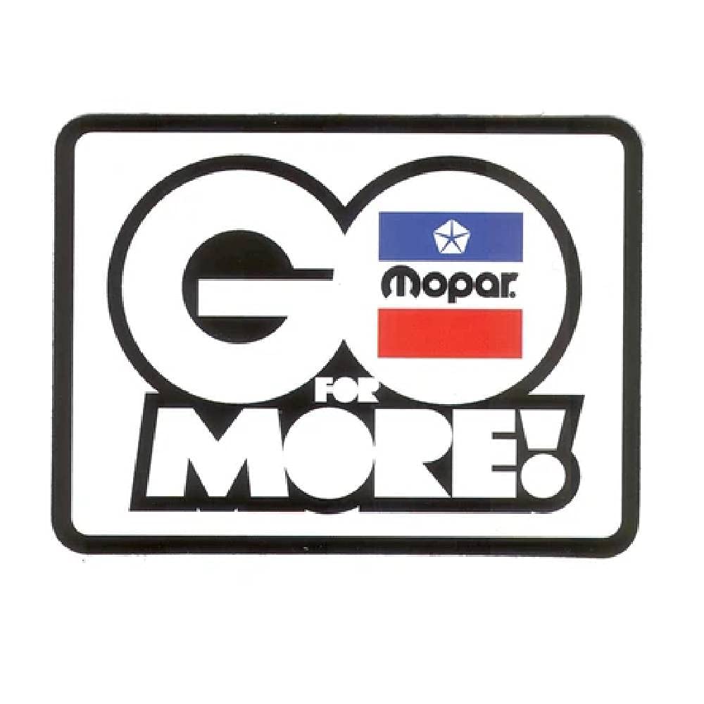 Mopar autocollant vinyle Go for More 10x7cm pour voiture