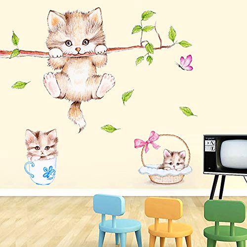 Vinilo Decorativo Gato y Mariposa, 60x44 cm miniatura 4