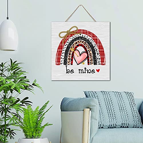 Panneau en bois Be Mine rouge pour égayer votre espace de travail ou l'entrée