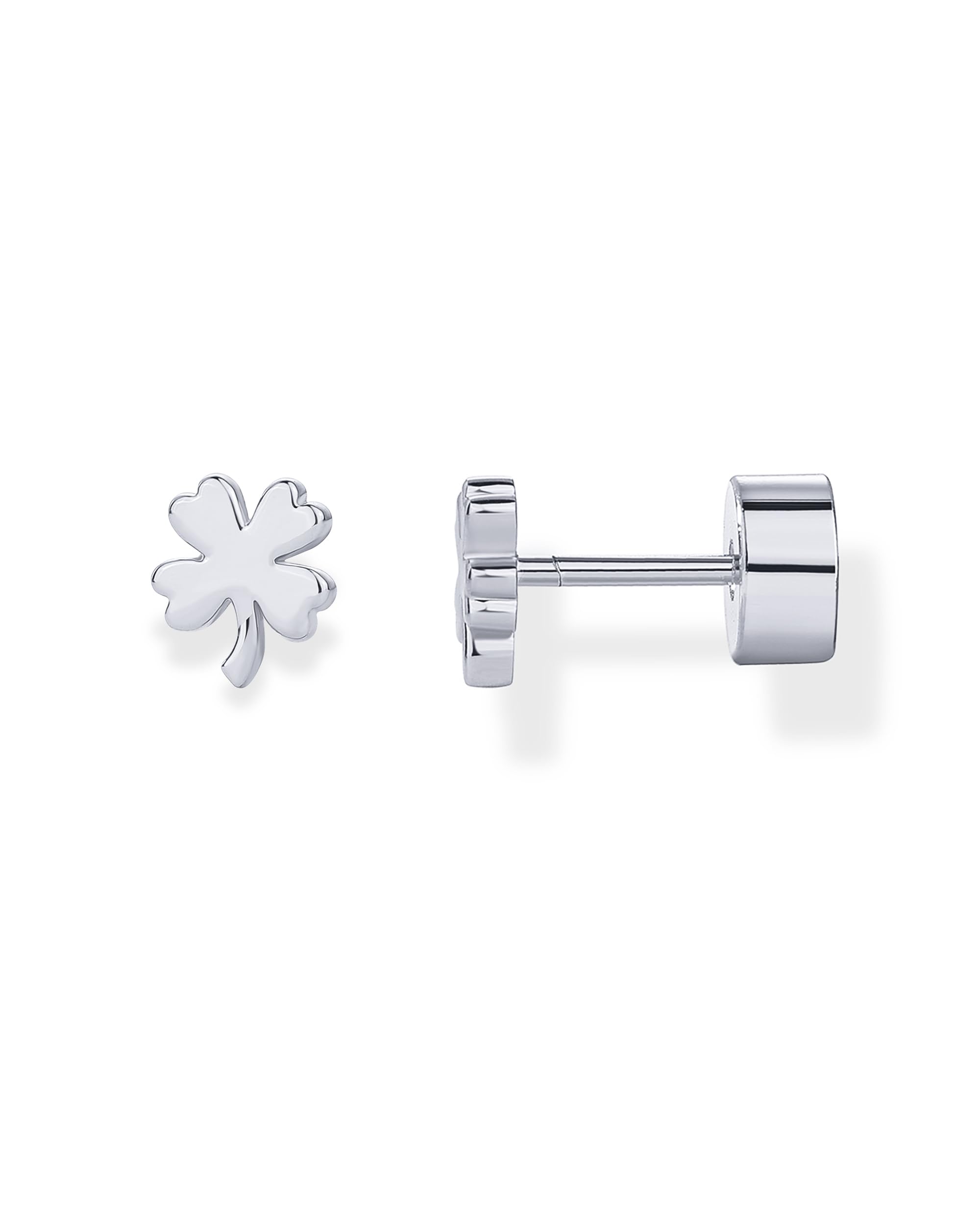 PAVOI Dainty Flat Back Earrings for Women, 14K Gold Plated CZ Stud Piercing