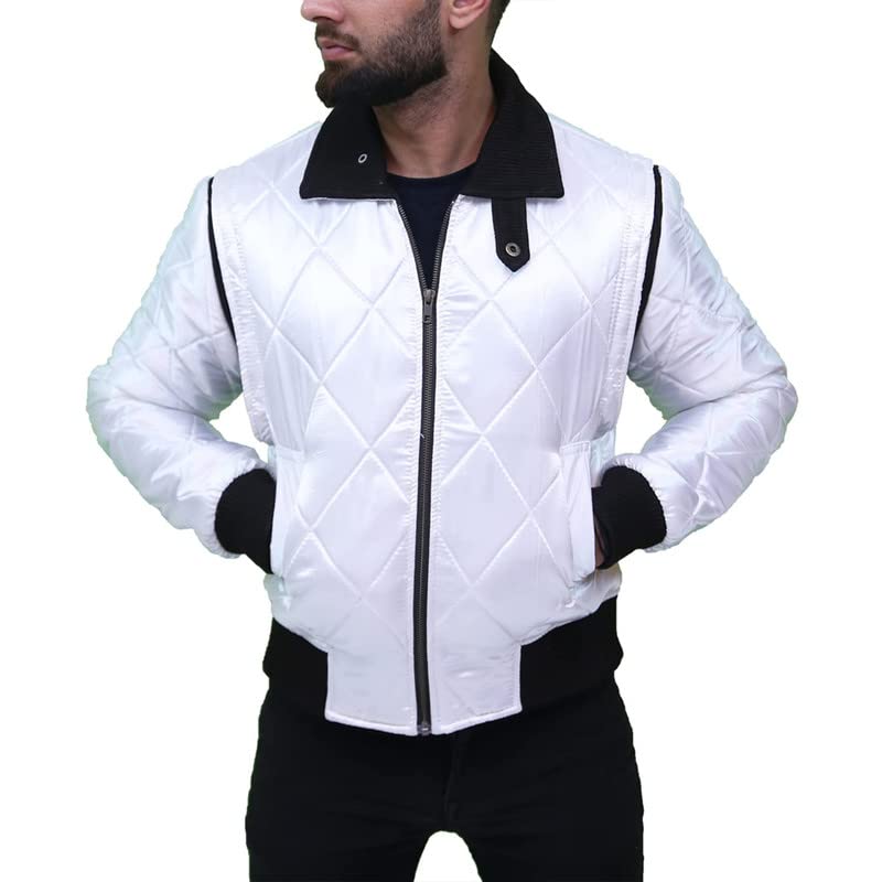 Kara Hub Scorpion Jacket - Drive Jacket- Scorpion Style Quilted Jacket -Satin Jacket- Black & White Bomber Jacket Men