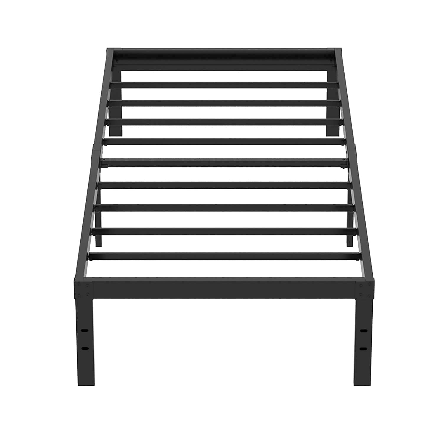 XTFei Twin Bed Frame 14 Inch Heavy Duty Metal Platform Base No Box Spring Needed Steel Slat Support with Storage Easy Assembly Noise Free Mattress Foundation
