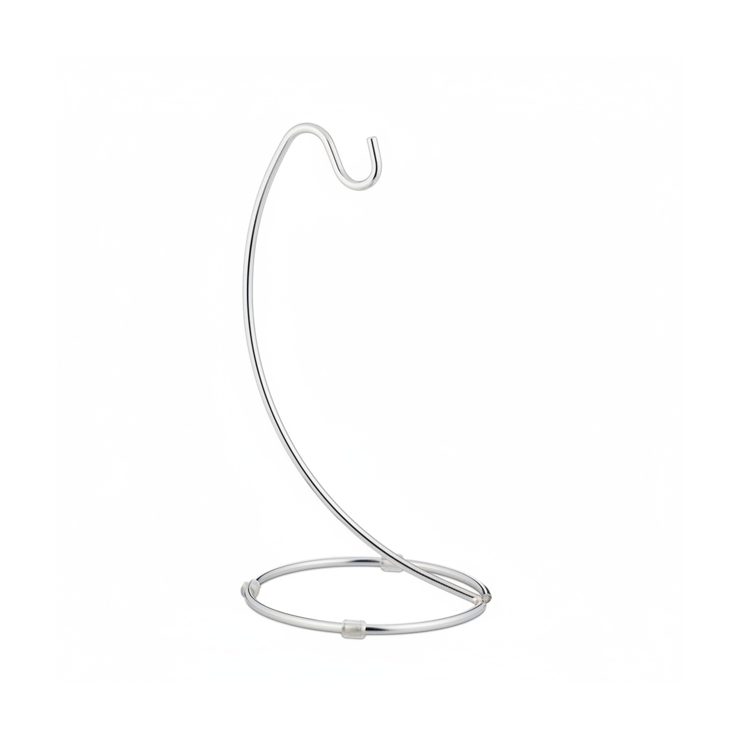 Relaxdays Porta Banane con Base Rotonda, Gancio Appendi Banane, Fruttiera, Stand per Uva, Ferro Cromato, Argento