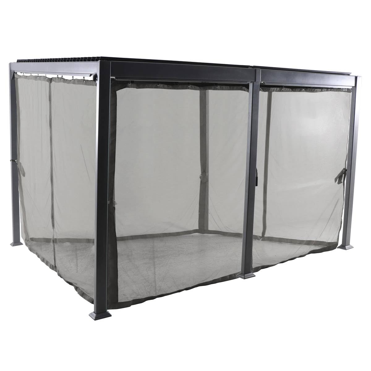 Hespéride - Moustiquaire pour pergola Avila Graphite (6 Rideaux)