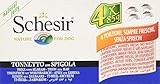 1 paquete de 4 x 85 g. Schesir Agras delic Dog 4 x 85 gr.85 Fil.to/spig.