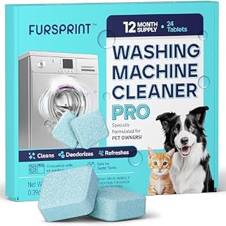 Fursprint Washing Machine Cleaner Tablets Pro for Pet Owners, 24 Pack