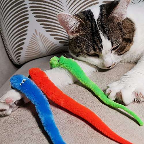 image for TIENAILING Cat Worm Toy Refills Cat Wand Replacement Worms, 12 PCS Cat