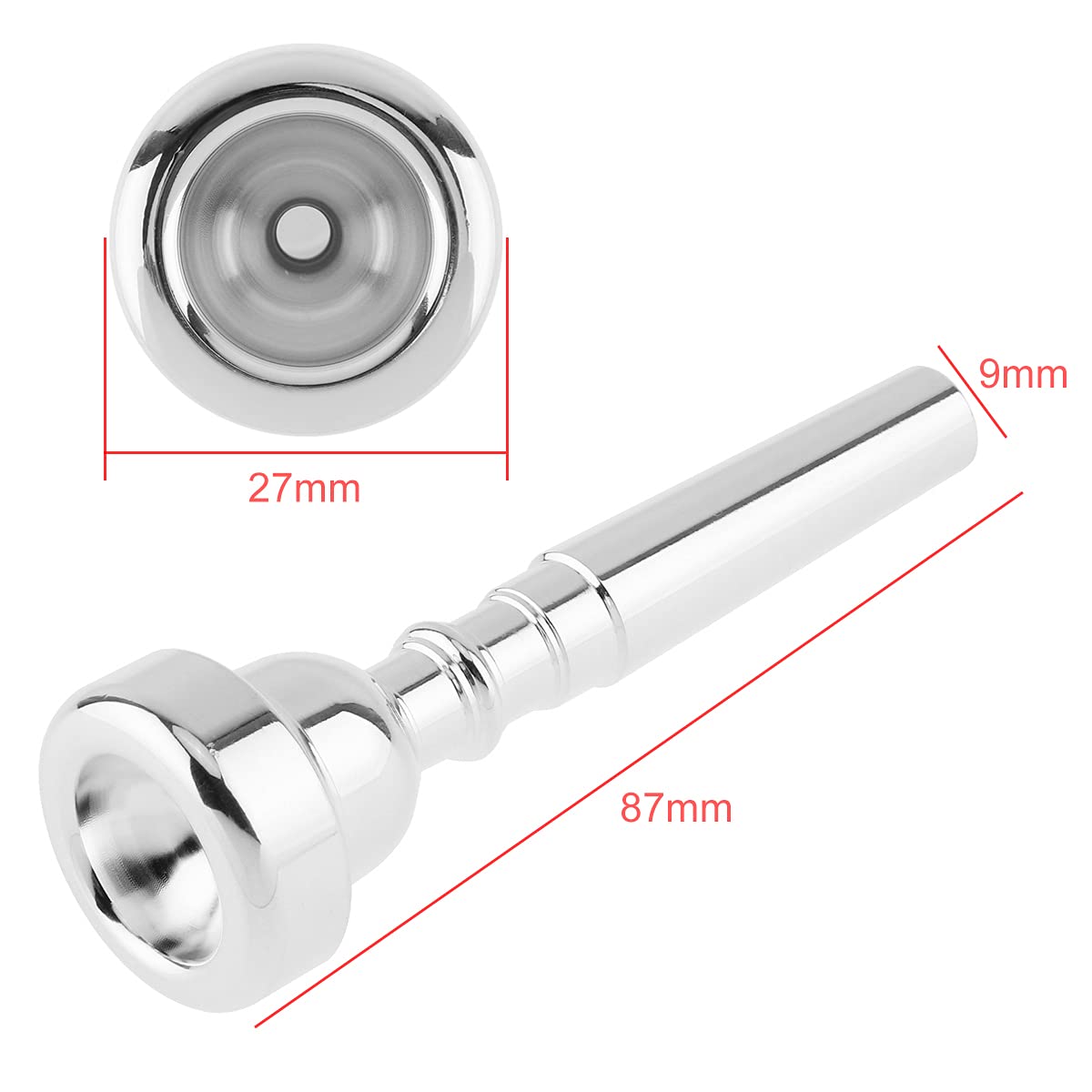 Embouchure de trompette en si bémol plaqué argent pour débutants professionnels (3C)