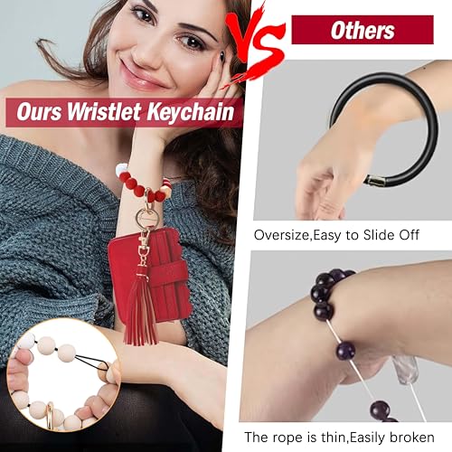 Image of Wristlet Wallet for Women with Keychain - RFID Card Holder Small Wallet Wristlet with Key Ring