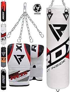 RDX Punching Bag UNFILLED Set Kick Boxing Heavy MMA Training with Gloves Punching