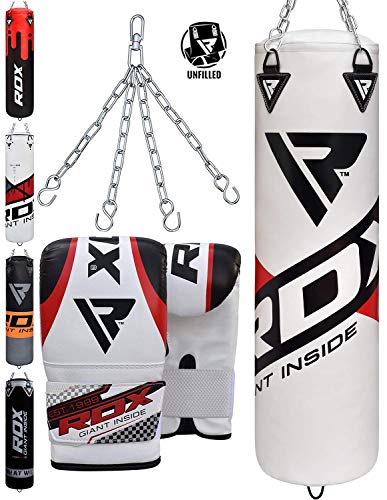 RDX Punching Bag UNFILLED Set Kick Boxing Heavy MMA Training with Gloves Punching