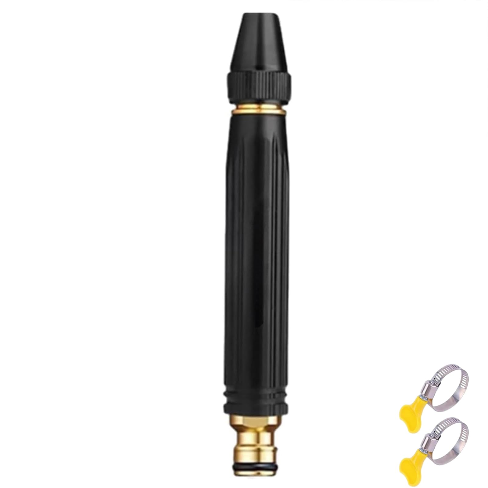 JORCEDI Booster Nozzle for Water Hose High-Pressure Car Wash Sprinkler Adjustable Car Wash Water Spray Heavy Duty Adjustable Twist Hose Nozzle Jet Sweeper Nozzle (Black 1 pcs)