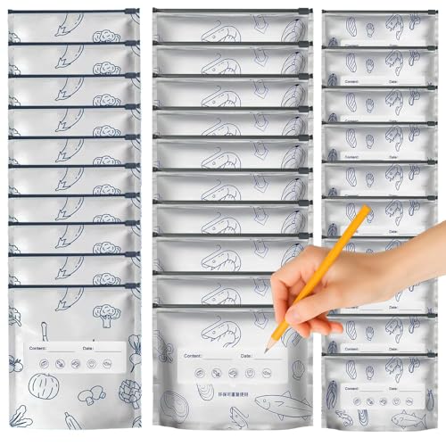 Bolsas de almacenamiento de alimentos de aluminio: bolsas de congelador duraderas con cremallera, embalaje permanente resistente a la humedad para una frescura duradera | Ideal para cocinar verduras