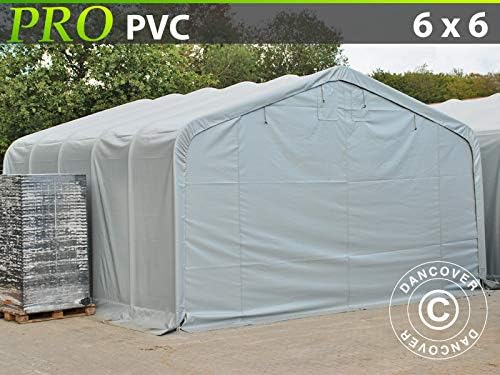 Dancover Storage shelter Storage tent Portable garage Garage tent PRO 6x6x3.7 m PVC, Grey