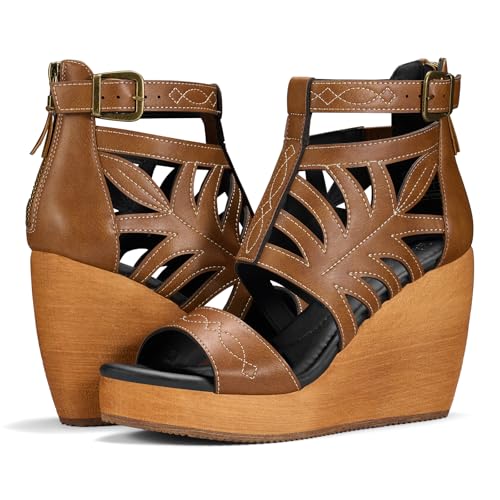 Image of Rollda Women's Wedge Sandals, Platform Sandals High Heels for Women
