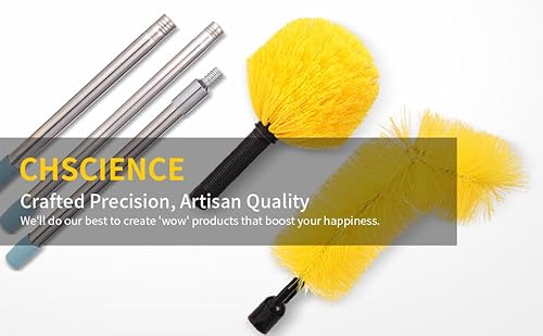 Ferramentas de limpeza de calhas e espanador de teia de aranha 2 em 1 com haste de extensão de 4 a 1