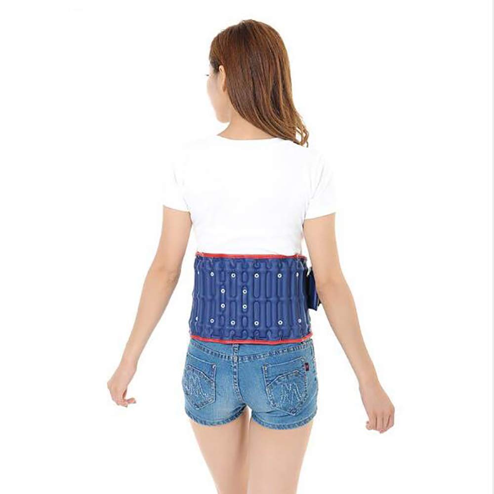 Faja Lumbar Fitness, para tracción de Hernia de Disco Lumbar, tensión Muscular Lumbar, cinturón de Soporte de Cintura Inflable, con Almohadilla de compresión Caliente de Carga,Azul