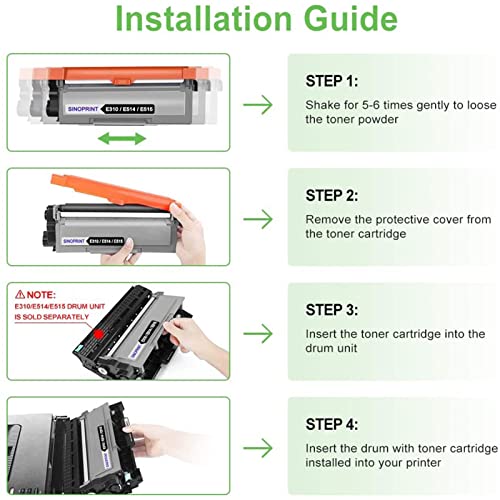 Sinoprint E310 E310Dw Toner Compatible Replacement For Dell E310Dw E514Dw E515Dw E515Dn E515 E514 Pvthg 593-Bbkd P7Rmx Wireless Monochrome Printer Ink, High Yield 2600 Pages (Black,2-Pack) #TOP5