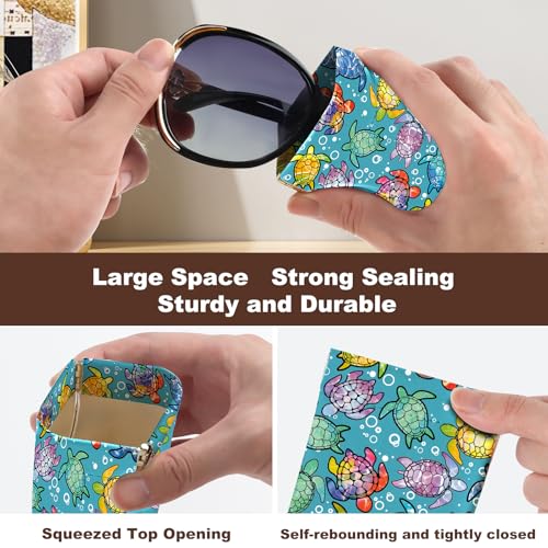 Image of Anikathy 2Pcs Sunglass Eyeglass Glasses Case Soft PU Leather with Cleaning Cloth Cute Glasses Pouch Bag for Men Women Girs
