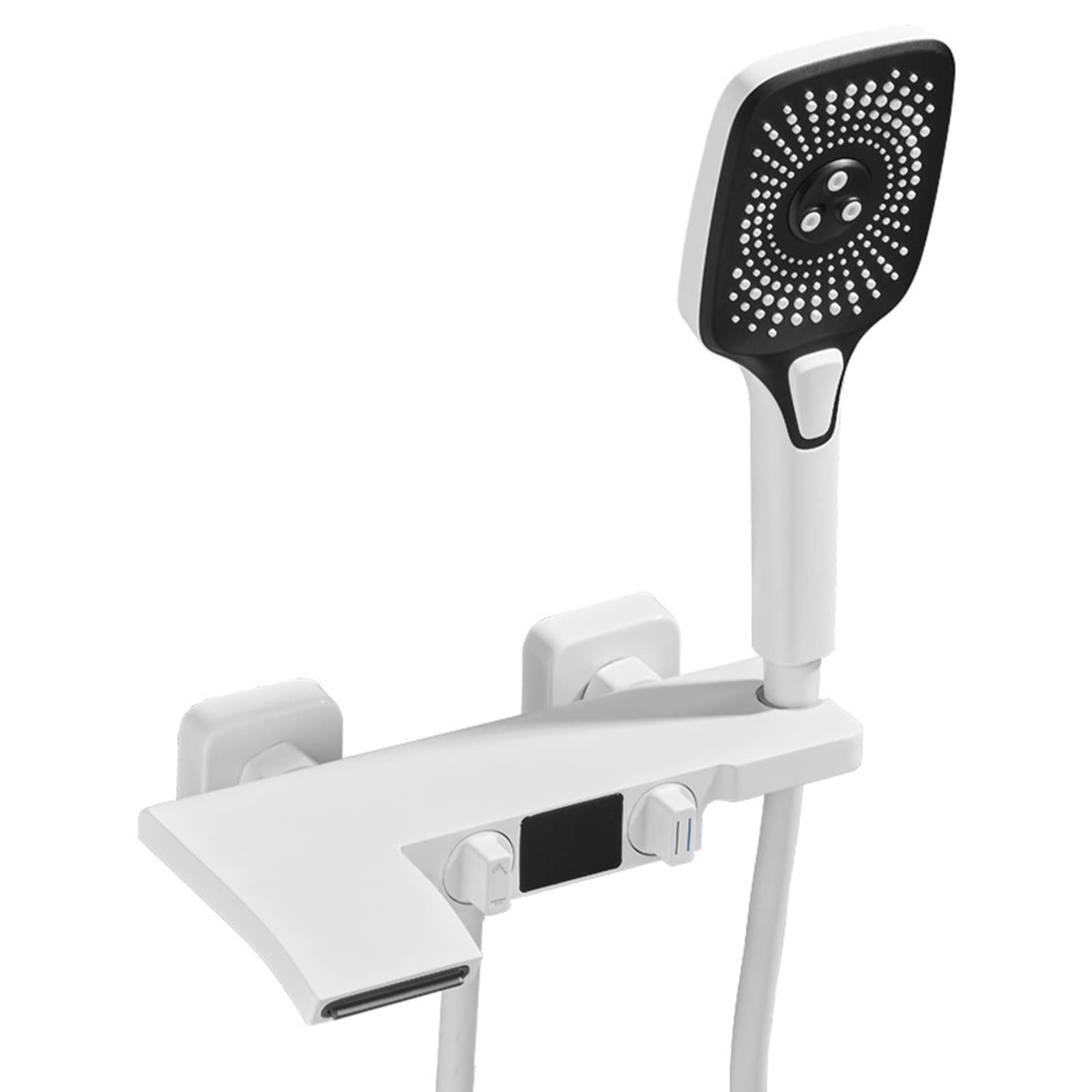 Robinet de douche thermostatique affichage température cascade blanc