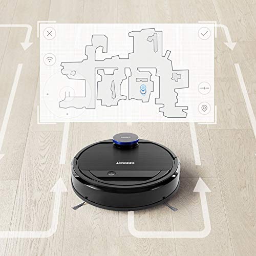 ECOVACS DEEBOT 930, Smart Robotic Vacuum, Carpet, Bare, Pet Hair plus Intelligent Mapping, OZMO Mopping, Adaptive Floor Sensing Technology, with Alexa Navi, Black (Renewed) - Thumbnail 6