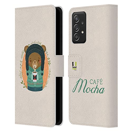 Étui portefeuille Samsung A53 5G Head Case Designs en cuir avec motif d'ours