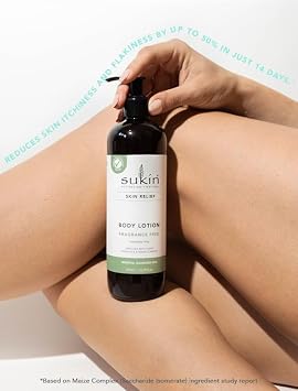 Sukin Skin Relief, Body Lotion, Sensitive, Distressed Skin, Fragrance Free, 16.91 fl oz (500 ml)