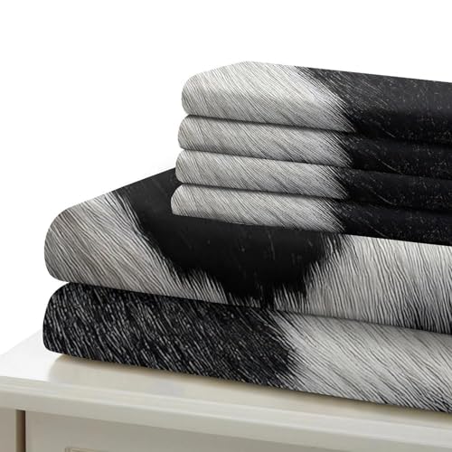 Parure de lit microfibre résistante effet peau de vache avec impression 3D haute définition - 7