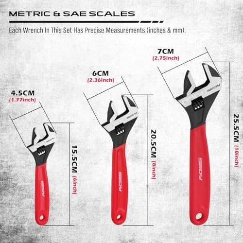 SEDY Adjustable Wrench Set with Cushion Grip