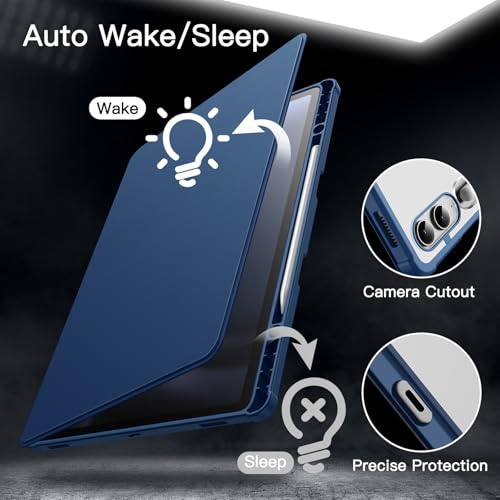 Image of JETech Rotating Cover Case for Samsung Galaxy Tab S10+ 2024 /Tab S9 FE+ /S9+ 2023 12.4-Inch with S Pen Holder, Not for Tab S8+ 12.4-Inch, 360 Degree Rotation Protective Stand Cover (Navy)