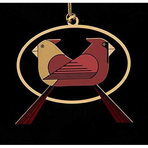 Charley Harper Brass Cardinals Consorting Christmas Ornament Adornment Cover