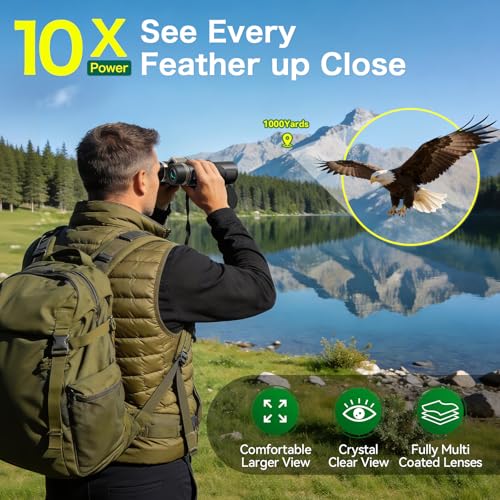 Binoculares 10x42 HD para adultos, impermeables miniatura 2