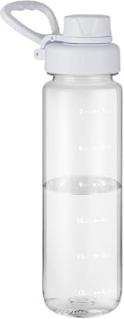 OLDLEY 1L/32oz Water Bottle BPA Free Tritan 1 Litre Clear Water Bottle with Screw Lid & Carry Loop Reusable Leakproof Drinking Bottle for Sports, Gym, School, Outdoor Transparent