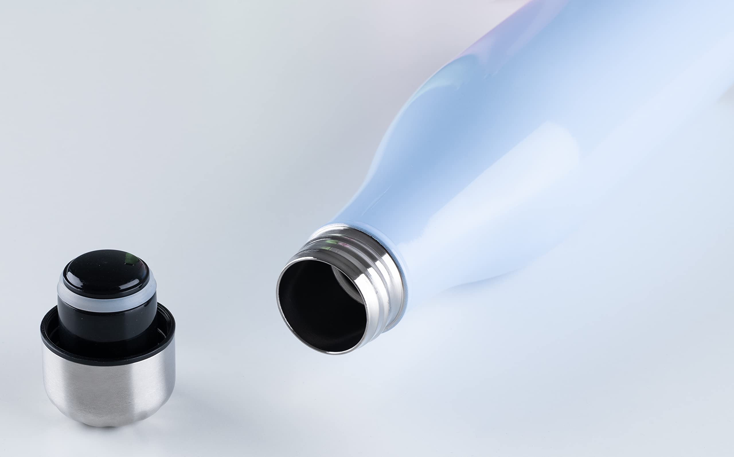 Riess Kelomat Edelstahl-Trinkflasche – 0,75 L, Pastellgrün, Doppelwandig, Auslaufsicher, Thermo