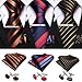 Barry.Wang 6 PCS Men Ties Set Silk Business Fashion Woven Necktie Handkerchief Cufflinks Paisley Stripe Wedding Party