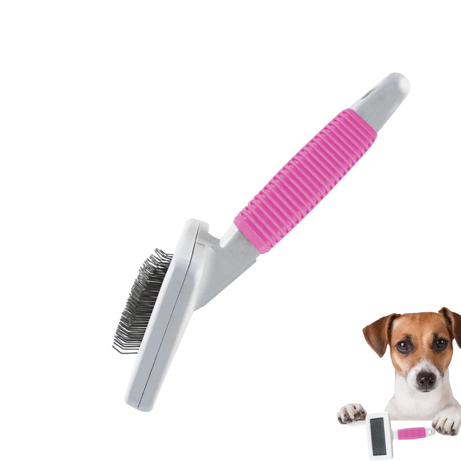 cepillo de pelo para mascotas | Cepillo de acero inoxidable para perros y gatos para muda de pelo | Cepillo para Perros para Mascotas de Pelo Largo o Corto Suministros para Mascotas Elimina enredos y
