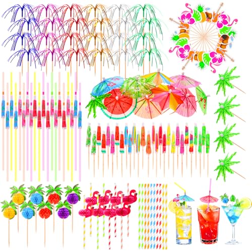 265 piezas Sombrillas de Cóctel Tropical para Fiesta miniatura 1