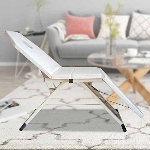 Table de massage mobile et pliable blanche OUKANING pour soins - 3