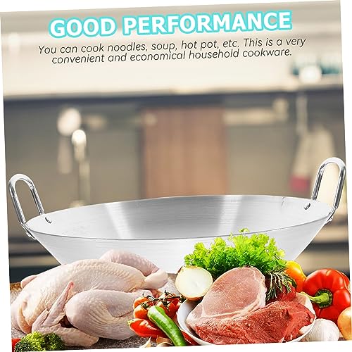 Wok de acero inoxidable con doble asa para cocina miniatura 3