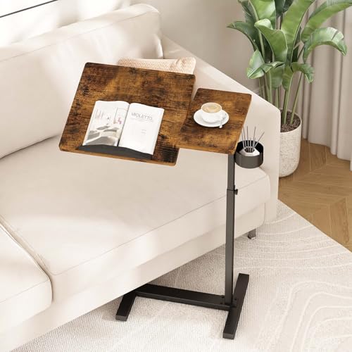 La mejor comparación de Salas Con Sofa Cama comprados en linea. 50 Kzings Escritorios Altura Ajustable, Mesa Auxiliar con Tablero de 50 × 30 CM, Escritorio Pequeño Elevable, Mesa para Cama, Baño, Sofá y Dormitorio, Estilo Moderno, Marrón...