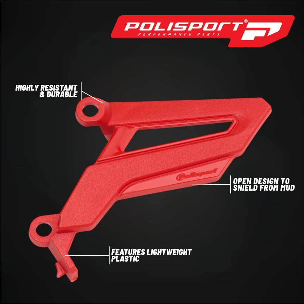 Polisport Front Sprocket Protector Guard Durable Impact Shield for Honda CRF 450R/CRF 450RX (2021-25) Mud-Resistant (Red)