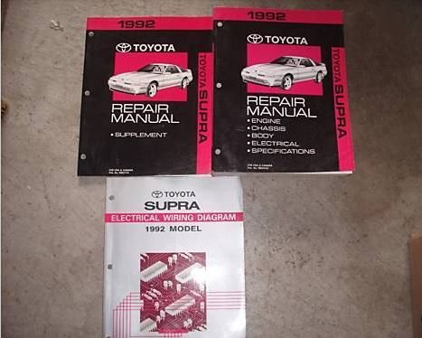 1992 TOYOTA SUPRA Service Shop Repair Manual Set 3 Vol W SUPPLEMENT & EWD OEM