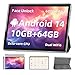 TUOHAITIME Android 14 Tablet,10 inch Tablets, Octa Core CPU, 10GB+64GB+512GB Expansion, 1280x800 Display Screen, Wi-Fi6, Dual Cameras, 6000mAh Battery,Support Widevine L1 Google Kids Space,Black